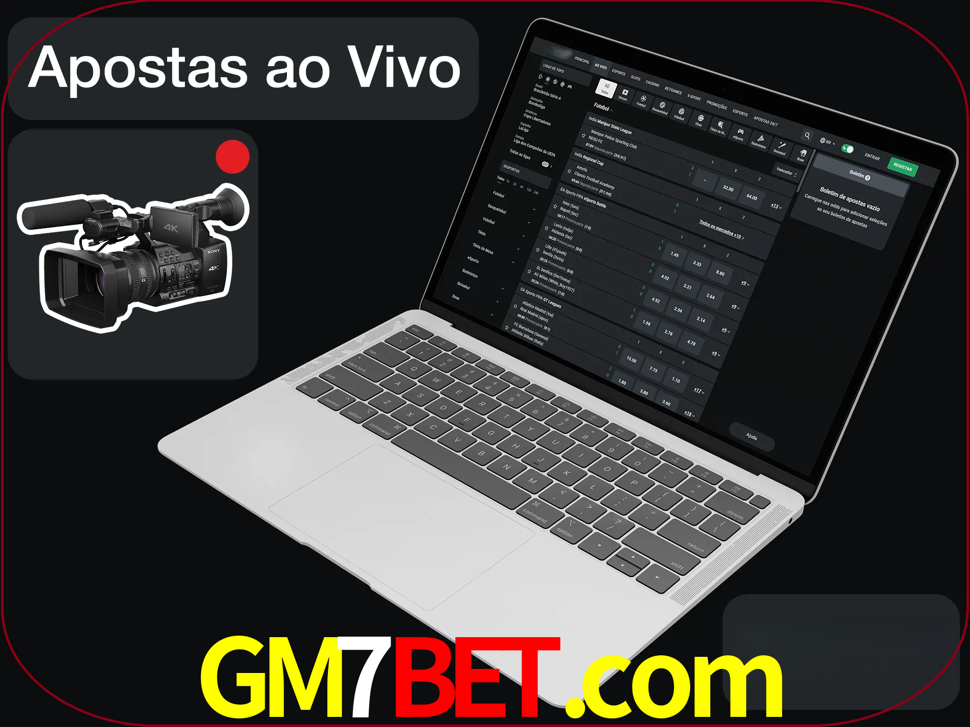 Aposte em formato ao vivo em nosso site.